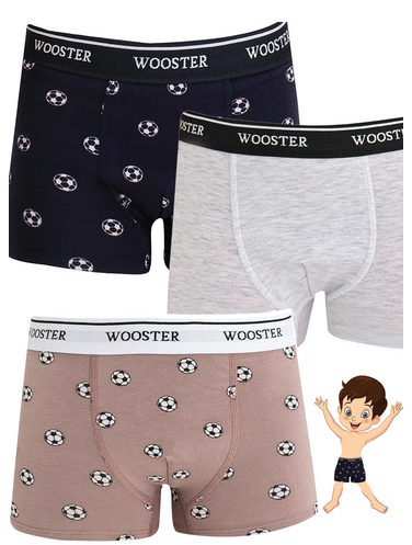 Wooster 3'lü Erkek Çocuk Pamuklu Boxer