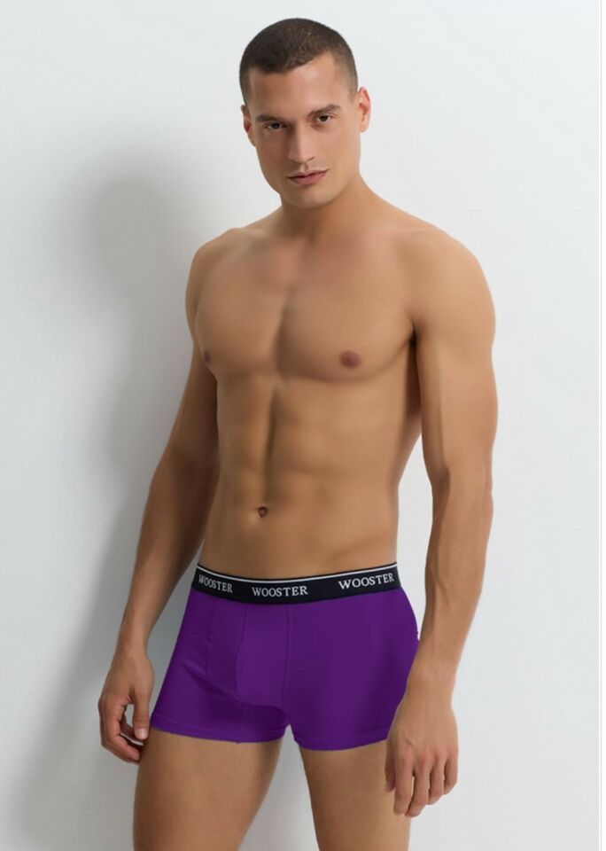 Mor Pamuklu Erkek Boxer