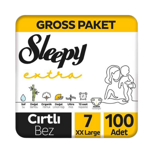 Sleepy Extra Gross Bebek Bezi 7 Numara 100 Lü