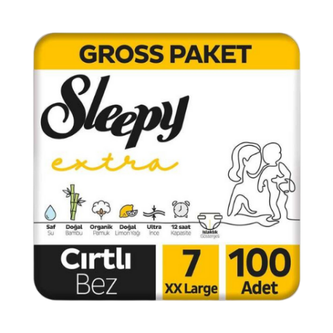 Sleepy Extra Gross Bebek Bezi 7 Numara 100 Lü