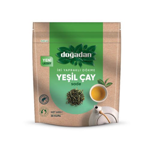 Doğadan İri Yapraklı Dökme Yeşil Çay Sade 60 Gr