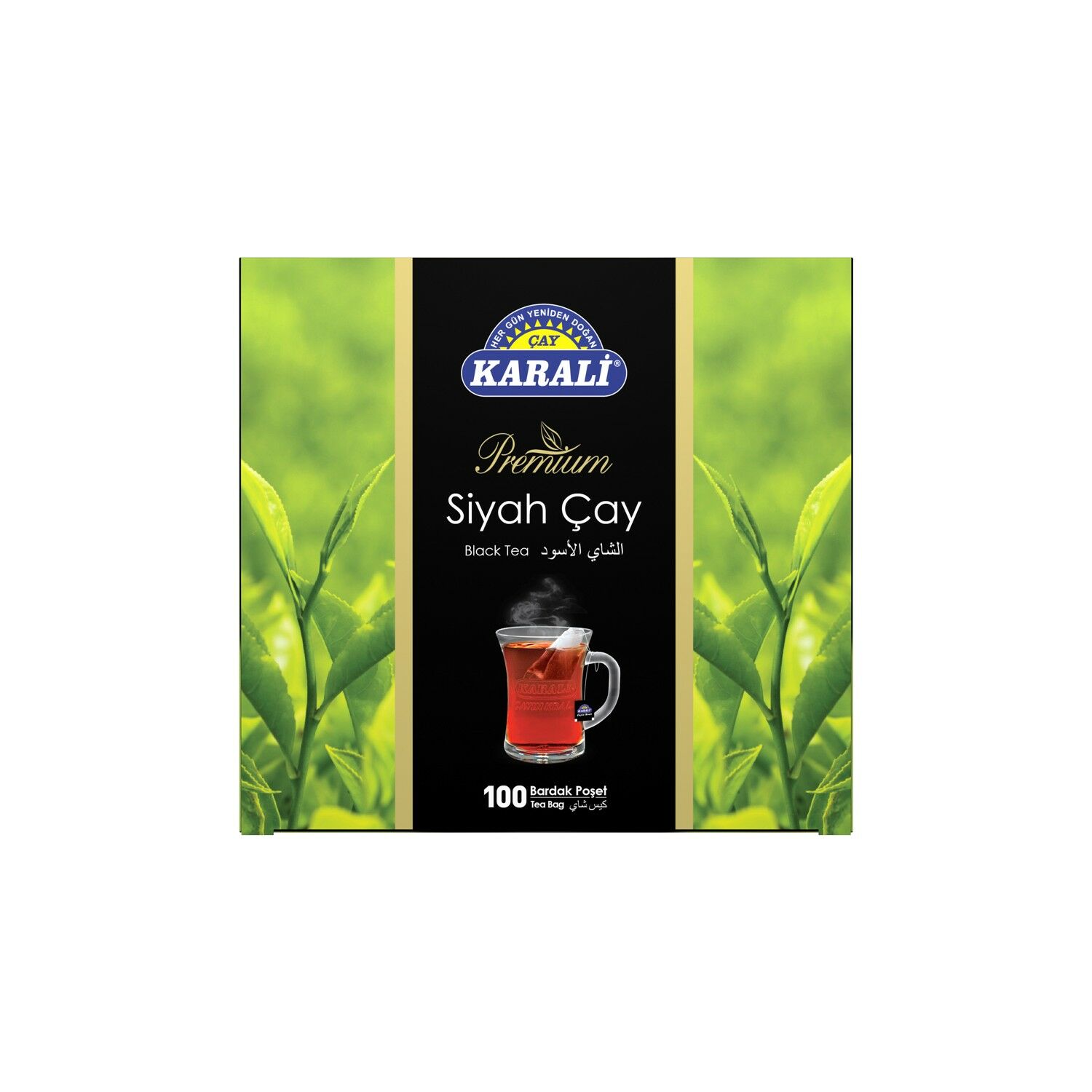 Karali Premium Siyah Çay Bardak Poşet 100*2 Gr