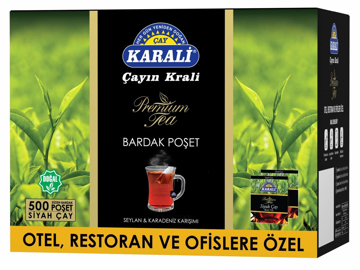 Karali Premium Siyah Çay Bardak Poşet 500*2 Gr