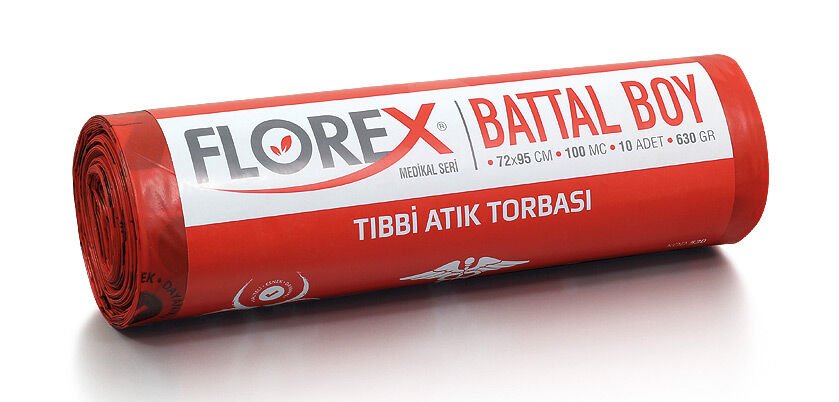 Tıbbi Atık Baskılı Battal (Kırmızı) 630 Gr