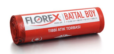 Tıbbi Atık Baskılı Battal (Kırmızı) 630 Gr