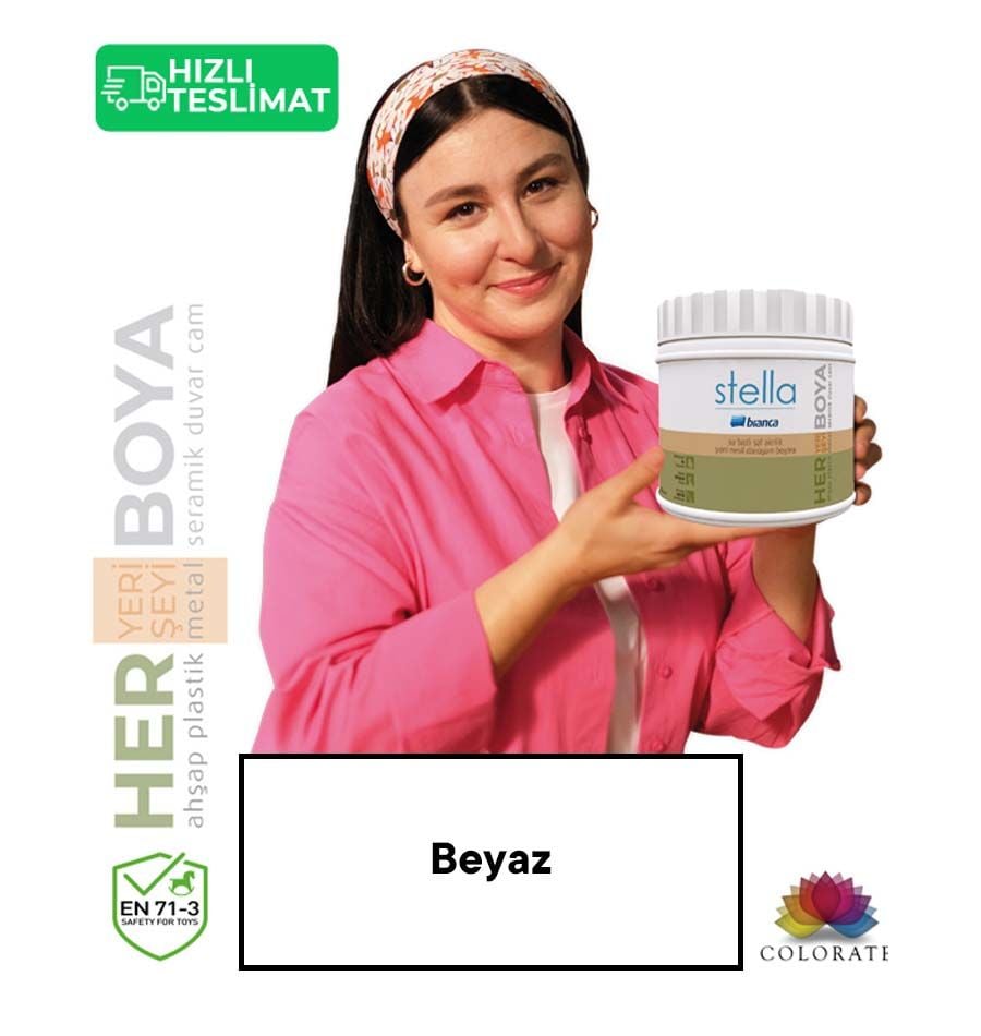 Bianca Stella Su Bazlı Saf Akrilik Boya - Beyaz