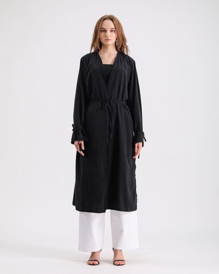 Siyah Uzun Kimono