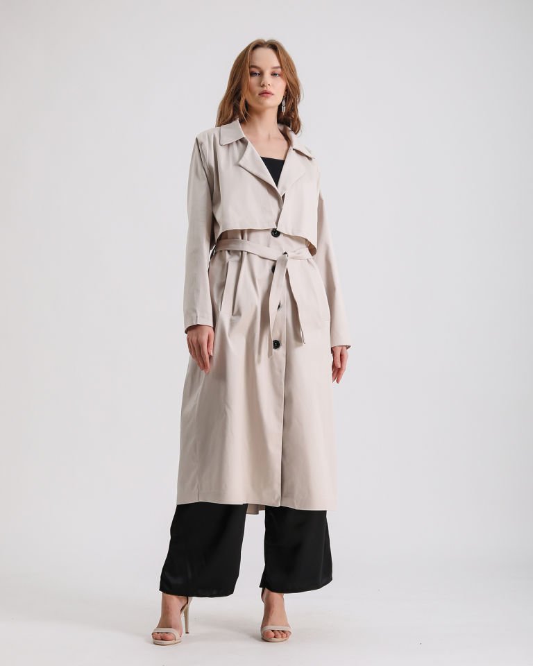 Taş Rengi Basic Trençkot