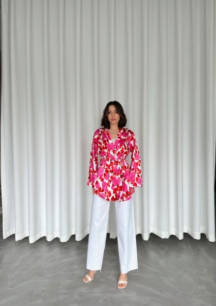 Çiçek Desenli Kimono