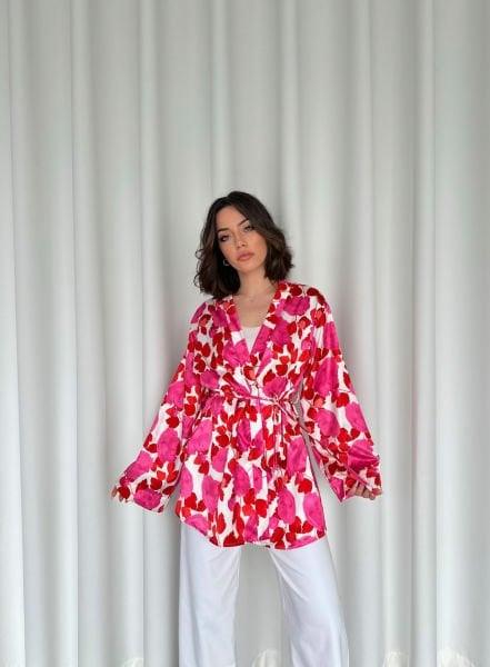 Çiçek Desenli Kimono