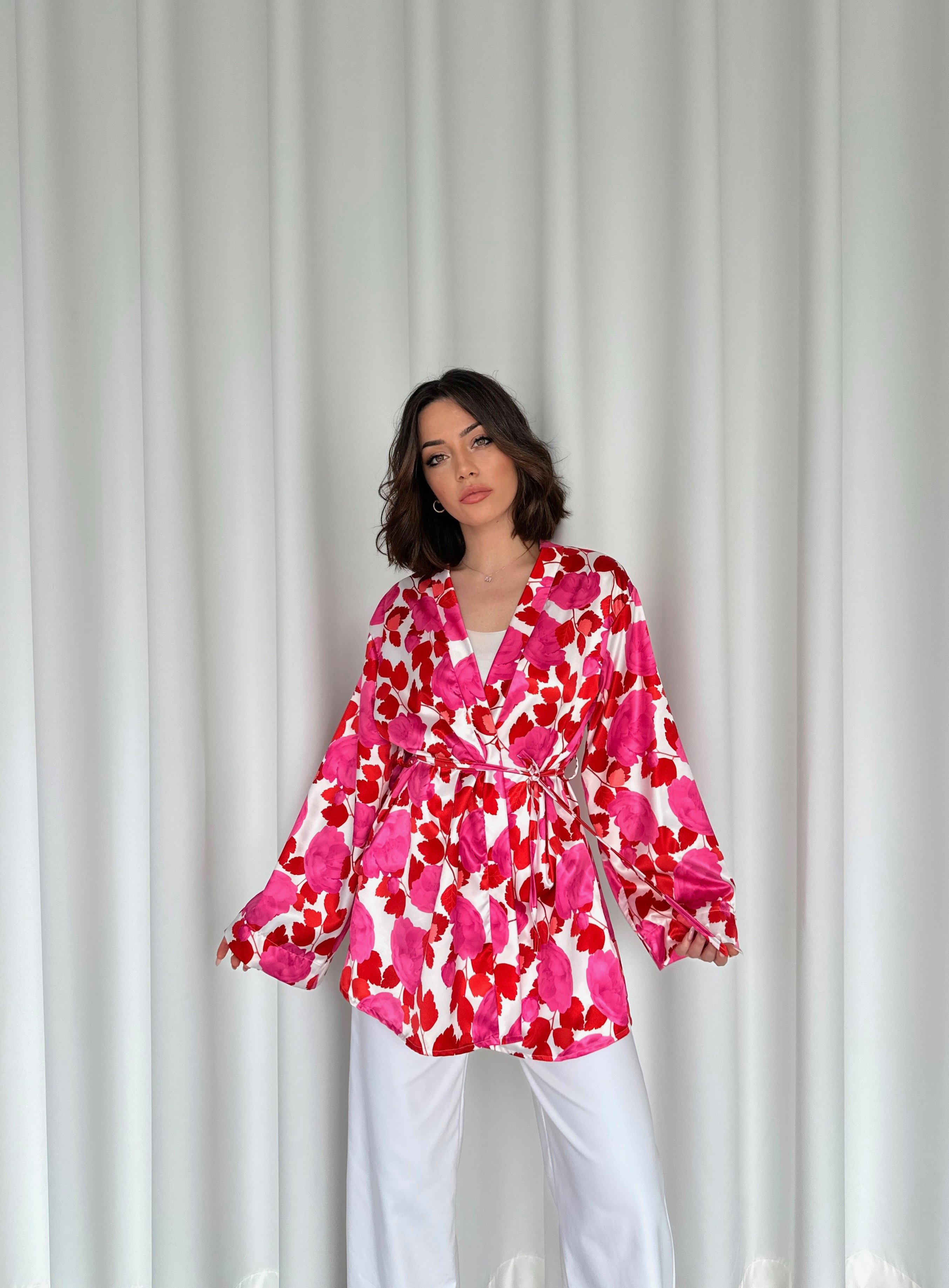 Çiçek Desenli Kimono