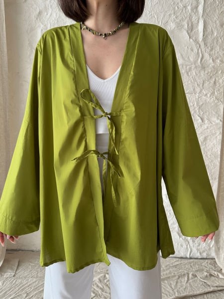 Yeşil Bağlamalı Kimono