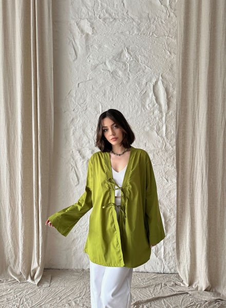 Yeşil Bağlamalı Kimono