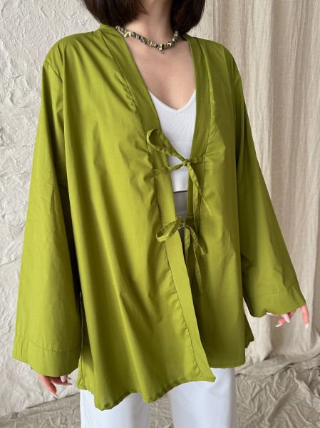 Yeşil Bağlamalı Kimono
