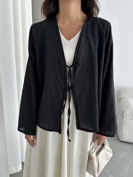 Siyah Kısa Kimono