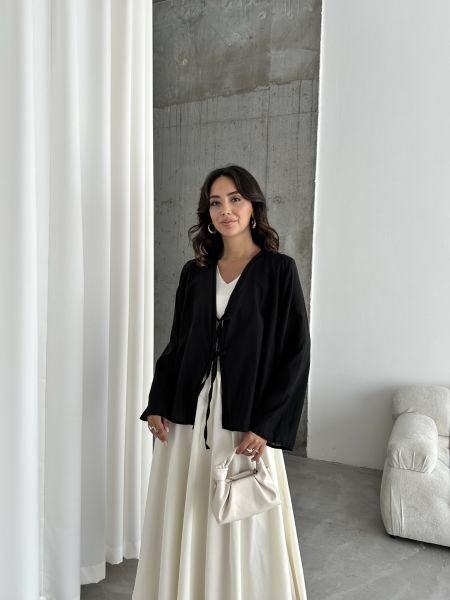 Siyah Kısa Kimono