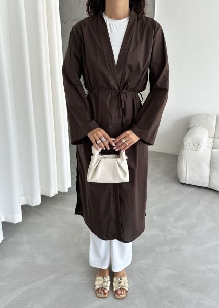 Kahverengi Uzun Kimono