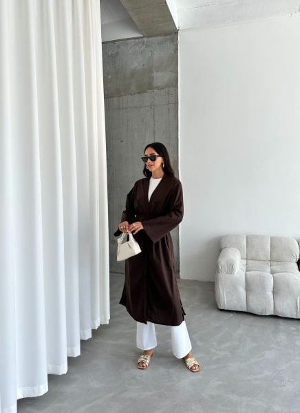 Kahverengi Uzun Kimono