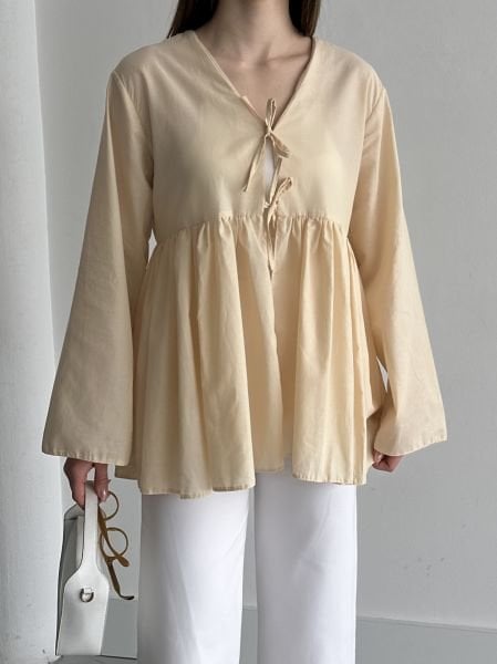 Sarı Büzgü Kimono