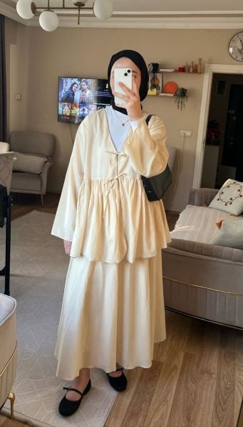 Sarı Etek Kimono Takım