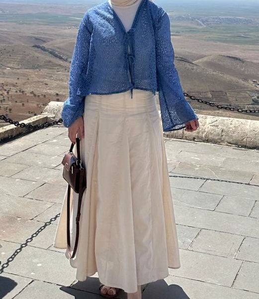 Mavi Dantel Kimono