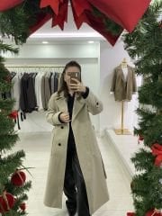 Taş rengi Cep Detaylı Kaşe Kaban