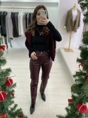 Orijinal Marka Bordo Mumlu Jean