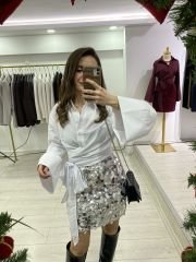 Gold & Gümüş Payetli Mini Etek
