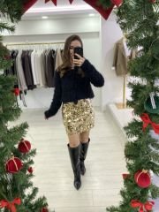 Gold & Gümüş Payetli Mini Etek