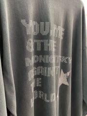Taşlı Yazı Detaylı Yıkamalı Sweat