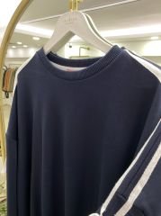 Kol Şerit Detaylı Premium Lacivert Sweat