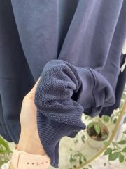 Kol Şerit Detaylı Premium Lacivert Sweat