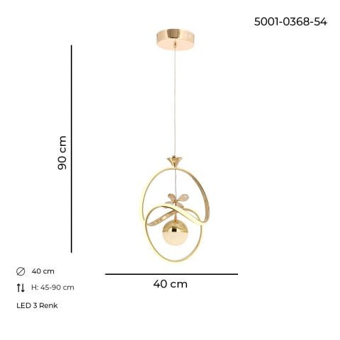 Zara Tekli Sarkıt Avize Gold Eskitme