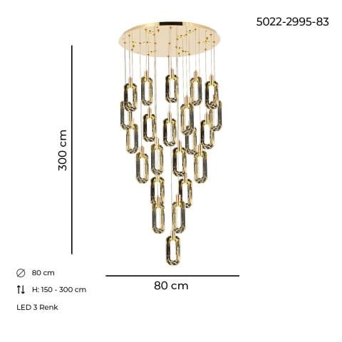 Beste 22li Tepsili Gold Avize