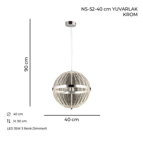 NS-52-40 Cm Yuvarlak Krom