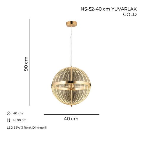 NS-52-40 Cm Yuvarlak Gold