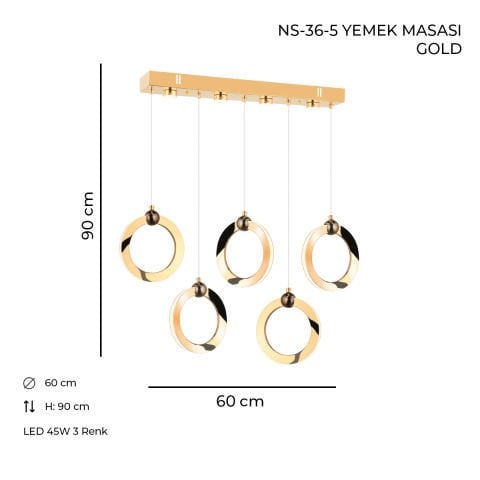 NS-36-5 Yemek Masası Gold