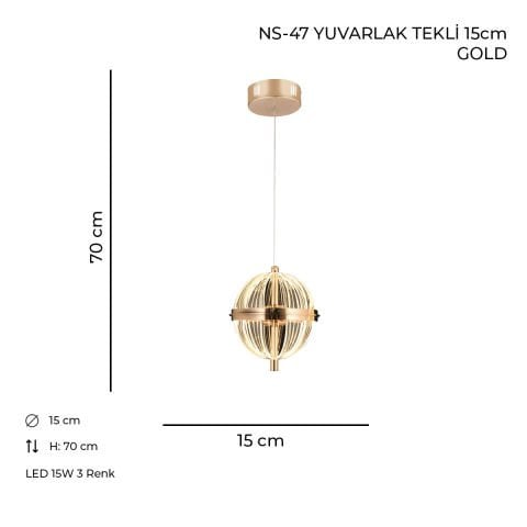 NS-47 Yuvarlak Tekli 15cm Gold