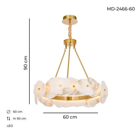 Stone 60'lık Mermer Avize Eskitme