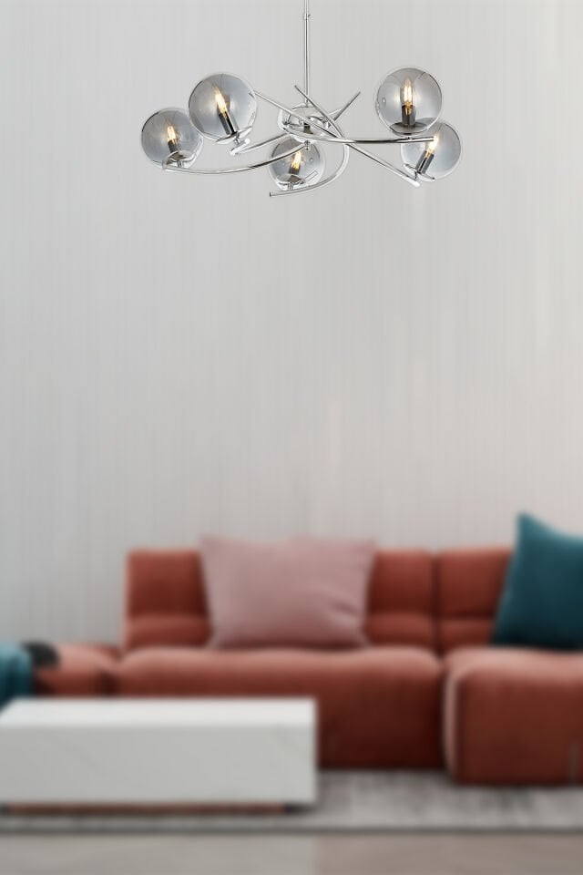 Zülay 5 li Modern Avize Krom