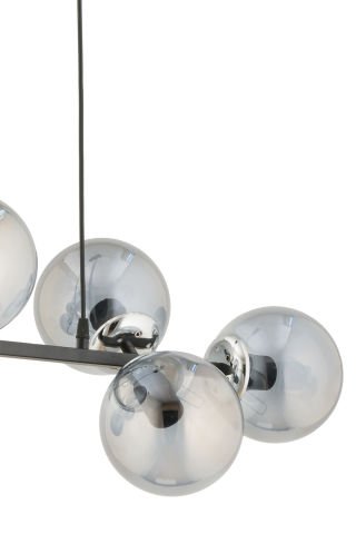 Cross 6'lı Füme Camlı Modern Sarkıt Avize Siyah