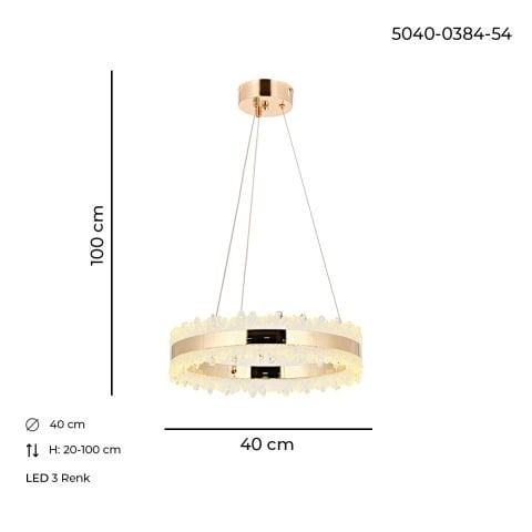 Ares 40lık Sarkıt Avize Gold