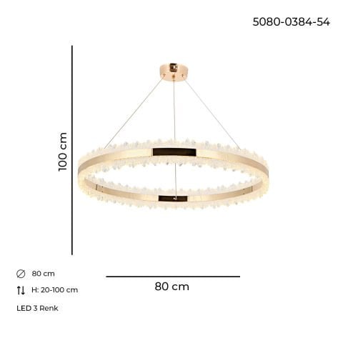 Ares 80lik Sarkıt Avize Gold