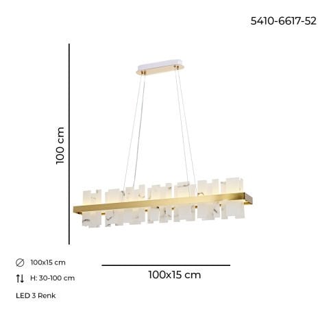 Bianca 100*35 Avize Eskitme