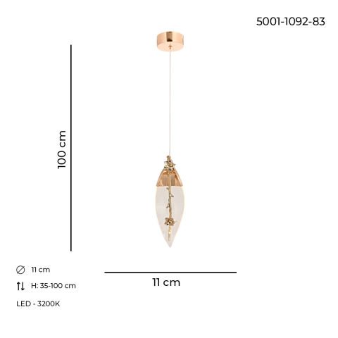 Cherry Tekli Sarkıt Avize Gold