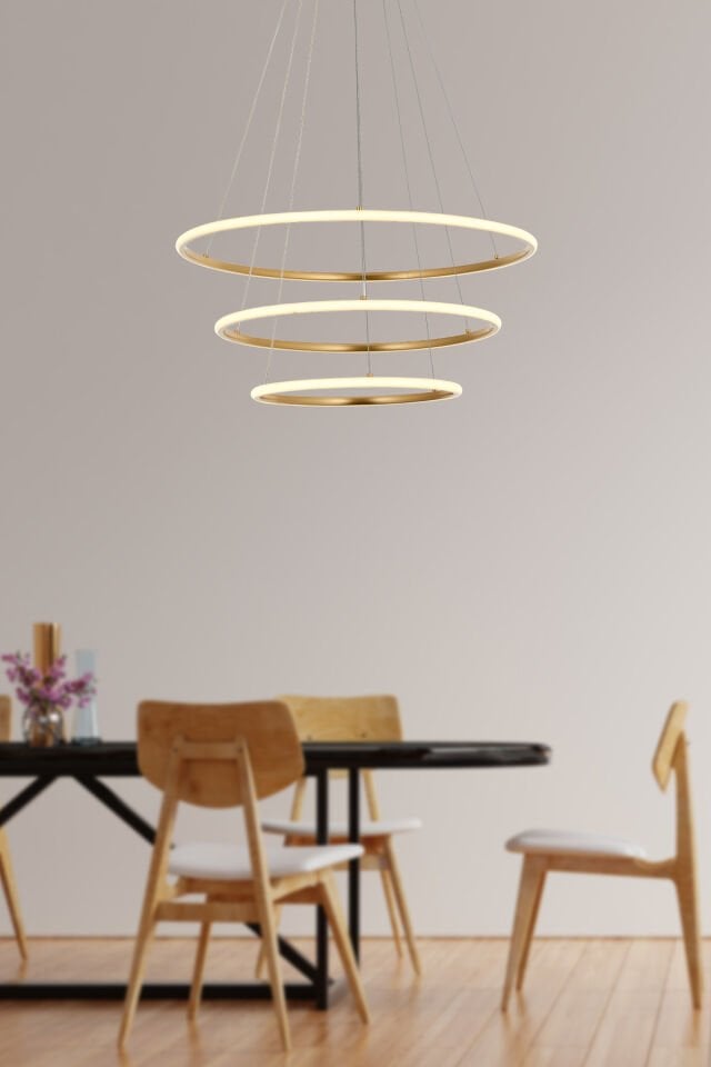 Lund 60lık Ledli Avize Ceren Sarısı