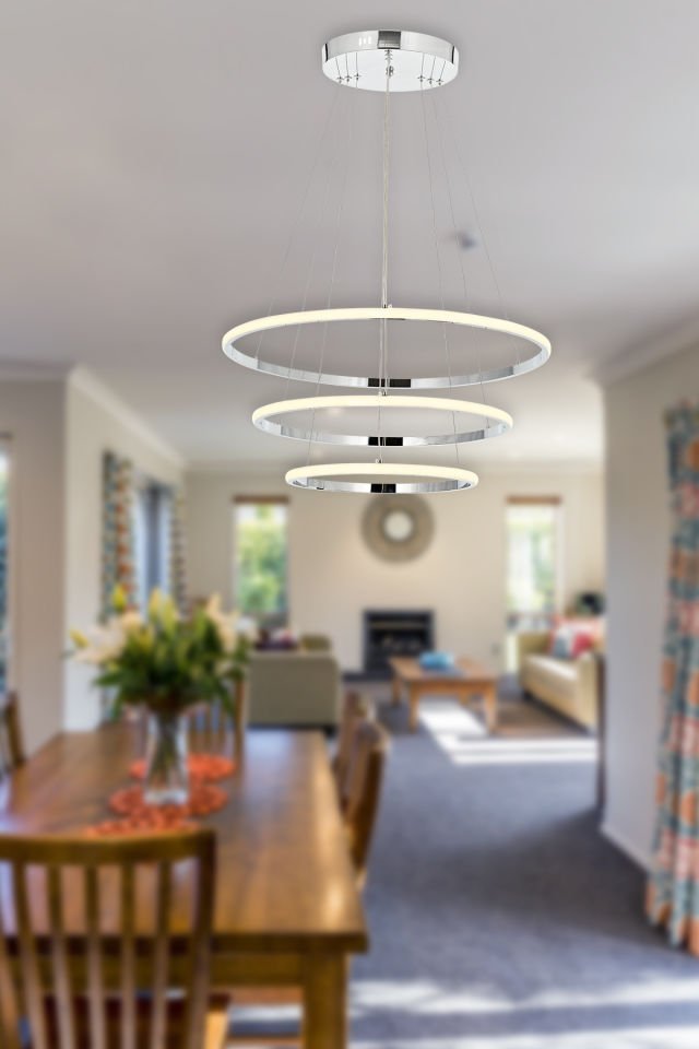 Lund 60lık Ledli Avize Krom