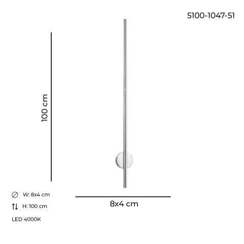 Midas 100cm Aplik Krom