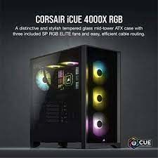 Corsair iCUE 4000X Siyah Tempered Glass RGB USB 3.0 ATX Mid Tower Kasa CC-9011204-WW