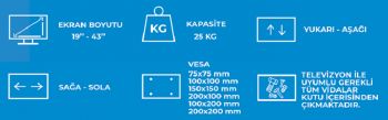 PLUSAPARAT İH-19/43 19''-43'' SABİT TV ASKI APARATI